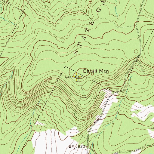 Topographic Map of Kahill Fire Tower, PA