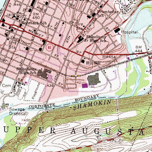 Topographic Map of Wallace Station, PA