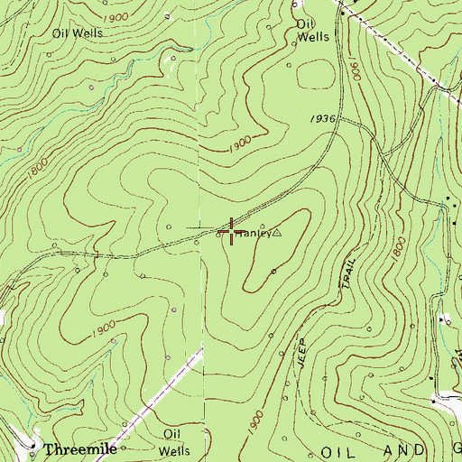 Topographic Map of Hanley Fire Tower, PA