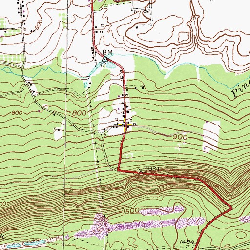 Topographic Map of Lamberton, PA