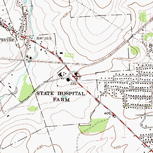 Topographic Map of State Hospital Farm, PA