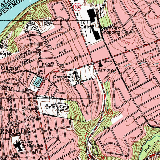 Topographic Map of Saint John Church, PA