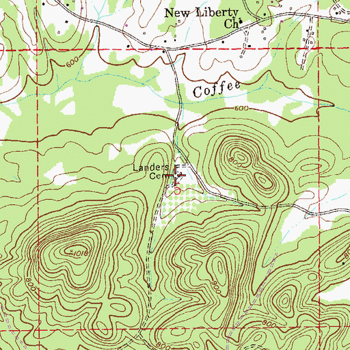 Topographic Map of Landers Cemetery, AL