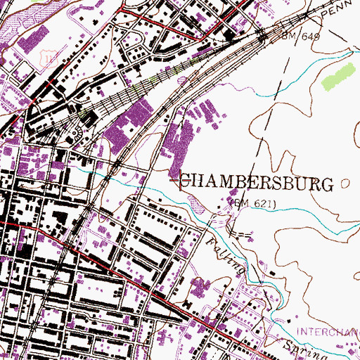 Topographic Map of Chambersburg Hospital Heliport, PA
