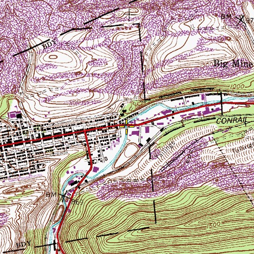 Topographic Map of Ashland State General Hospital Heliport, PA
