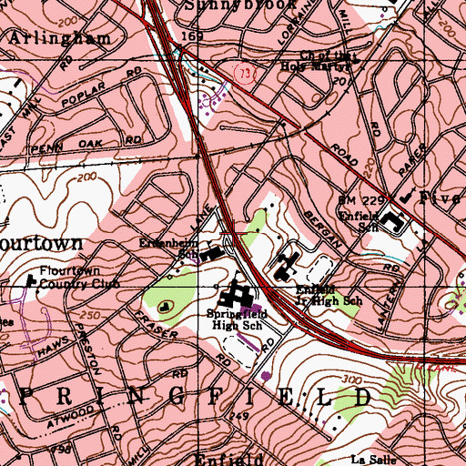 Topographic Map of Erdenheim Elementary School, PA