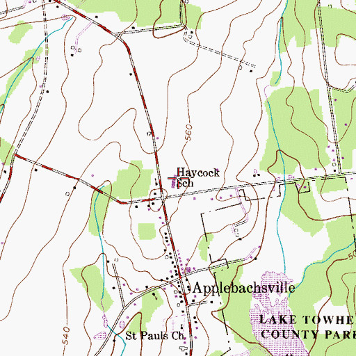Topographic Map of Haycock Elementary School, PA