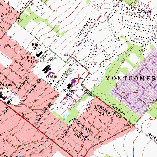 Topographic Map of Knapp Elementary School, PA