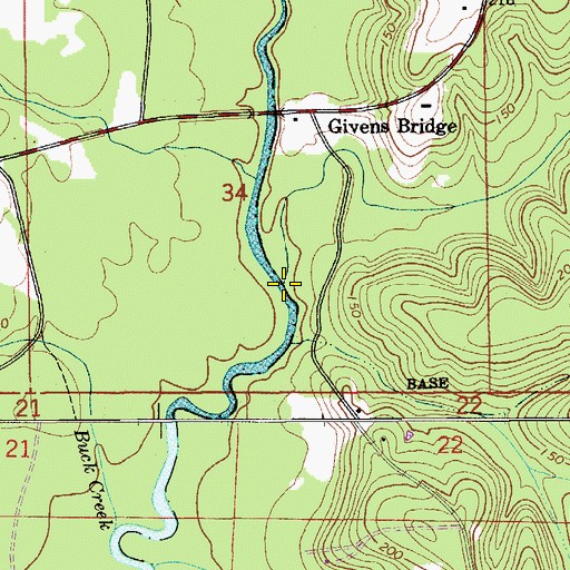 Topographic Map of Larkin Creek, AL
