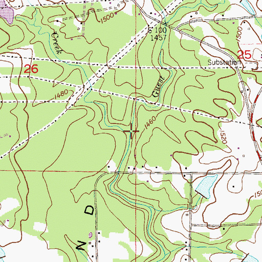 Topographic Map of Lary Creek, AL