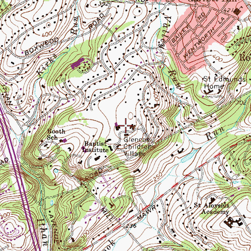 Topographic Map of Presbyterian Childrens Village, PA
