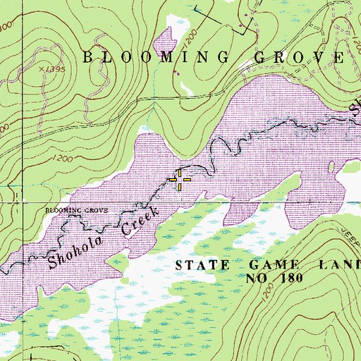 Topographic Map of Shohola Marsh Reservoir, PA