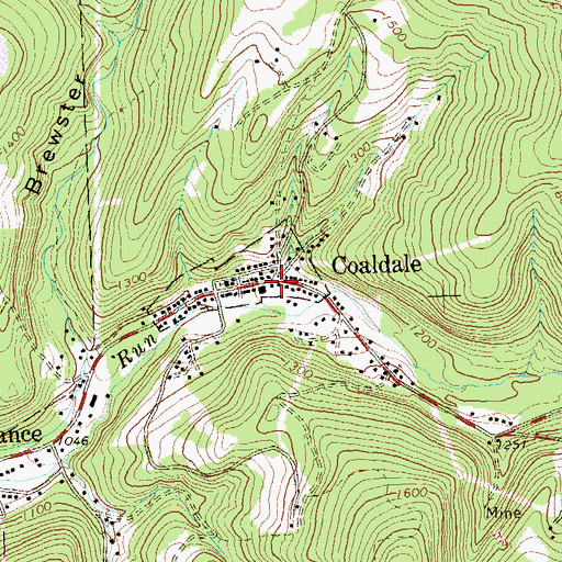 Topographic Map of Six Mile Run Post Office (historical), PA