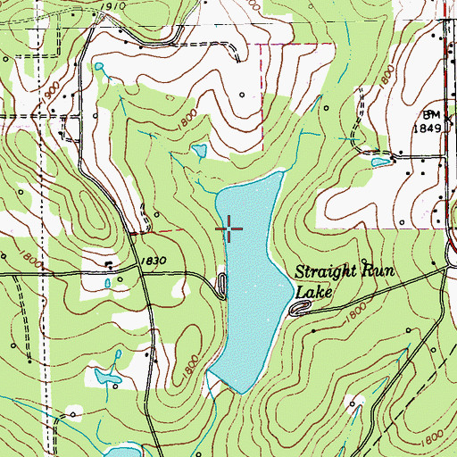 Topographic Map of Hemlock Lake County Park, PA