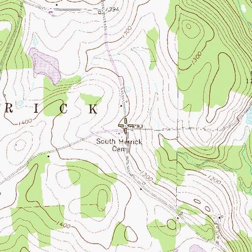 Topographic Map of Herrick Post Office (historical), PA