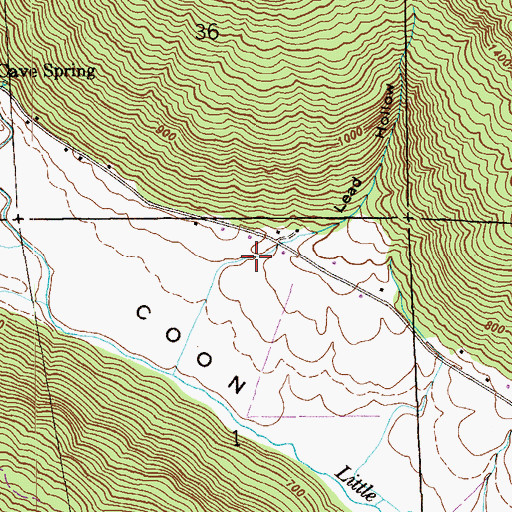 Topographic Map of Lead Hollow, AL