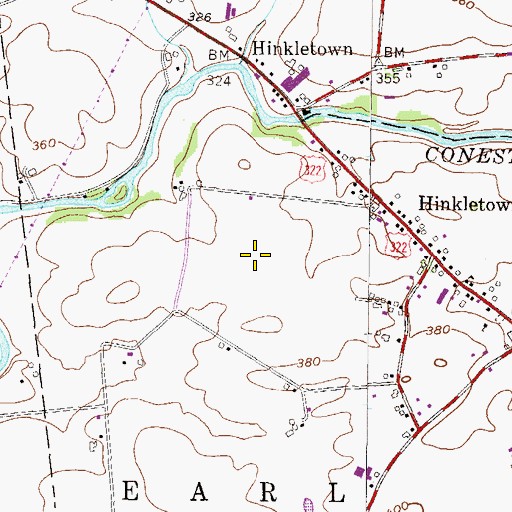 Topographic Map of Hinkletown Post Office (historical), PA