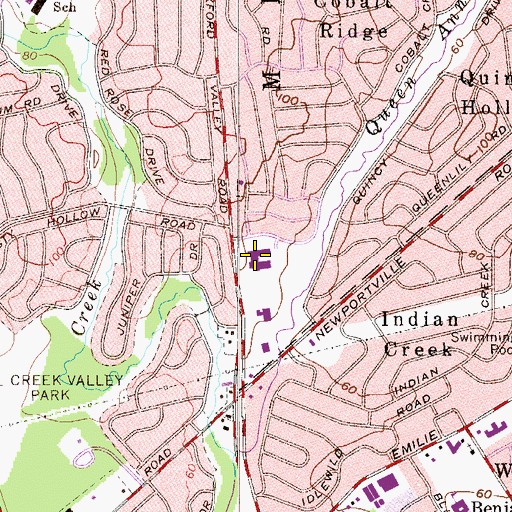 Topographic Map of Walter Miller School, PA