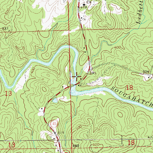 Topographic Map of Ledbetter Creek, AL