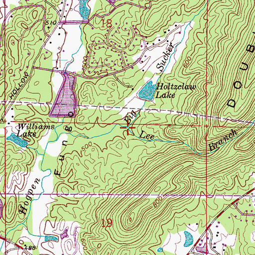 Topographic Map of Lee Branch, AL