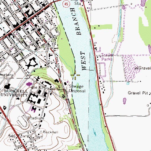 Topographic Map of Miller Run, PA