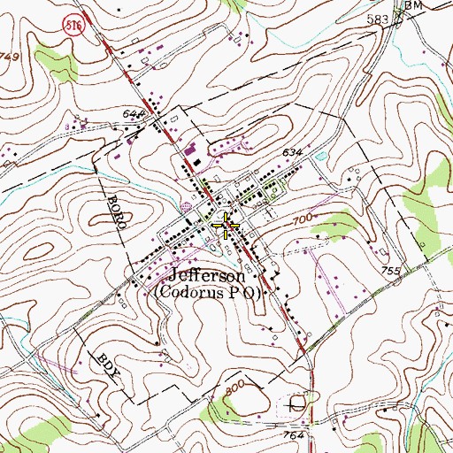 Topographic Map of Codorus Post Office, PA