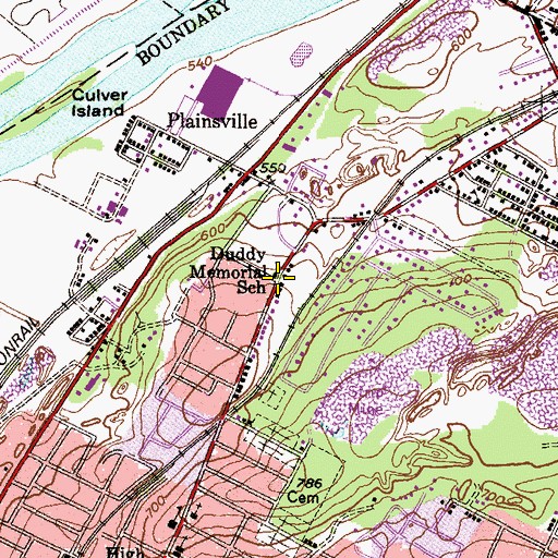 Topographic Map of Lieutenant Duddy Elementary School, PA