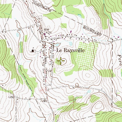Topographic Map of Borough of Le Raysville, PA