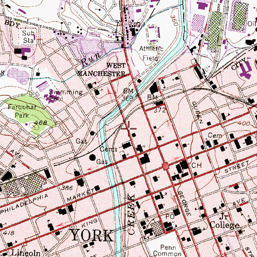 Topographic Map of City of York, PA