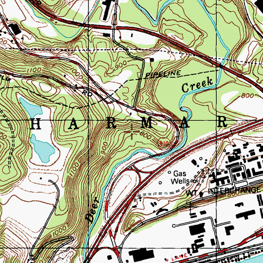 Topographic Map of Township of Harmar, PA