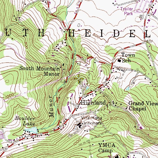 Topographic Map of Township of South Heidelberg, PA
