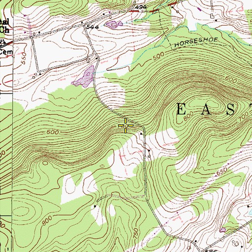 Topographic Map of Township of East Nantmeal, PA