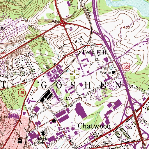 Topographic Map of Township of West Goshen, PA