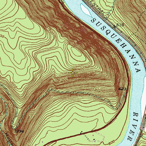 Topographic Map of Township of Grugan, PA