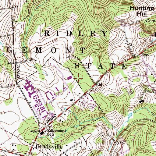 Topographic Map of Township of Edgmont, PA
