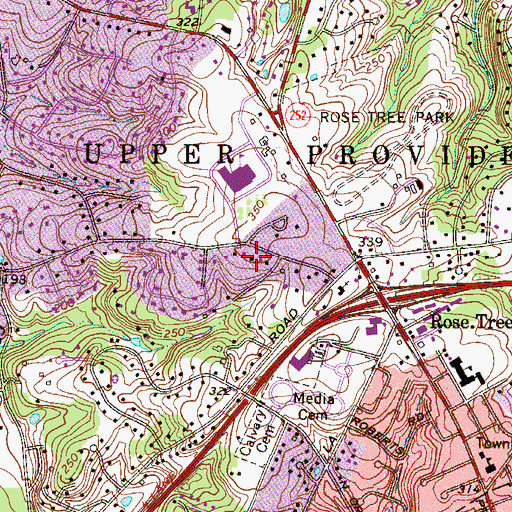 Topographic Map of Township of Upper Providence, PA
