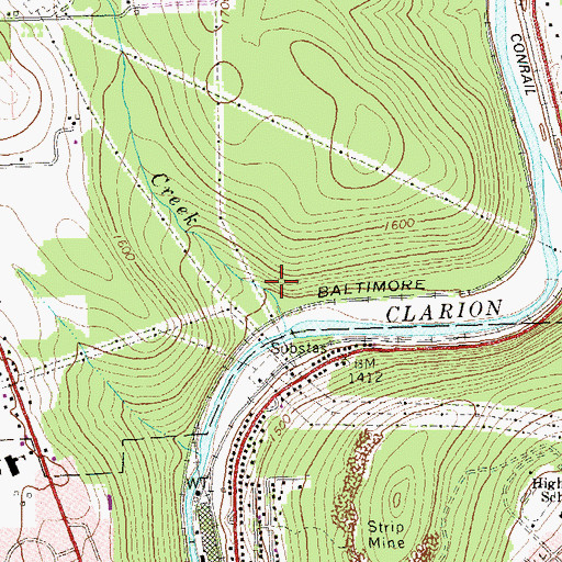 Topographic Map of Township of Ridgway, PA