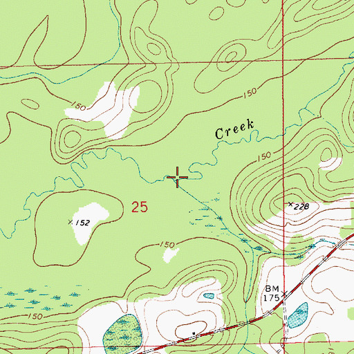 Topographic Map of Lime Branch, AL