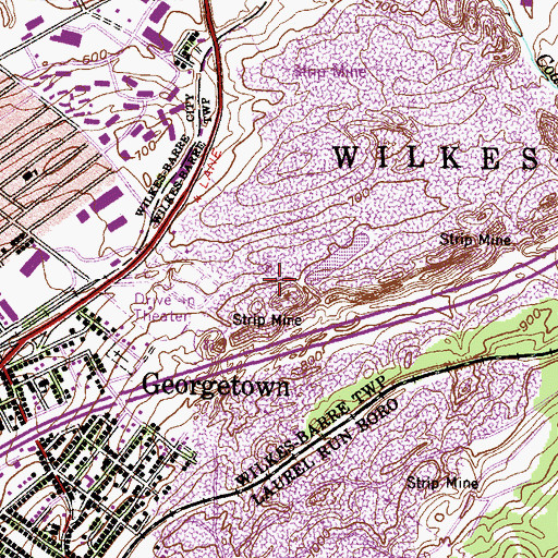 Topographic Map of Township of Wilkes-Barre, PA