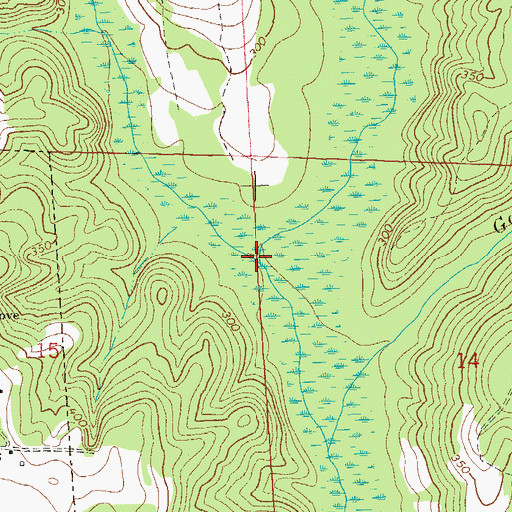 Topographic Map of Little Abbie Creek, AL