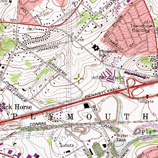 Topographic Map of Township of Plymouth, PA
