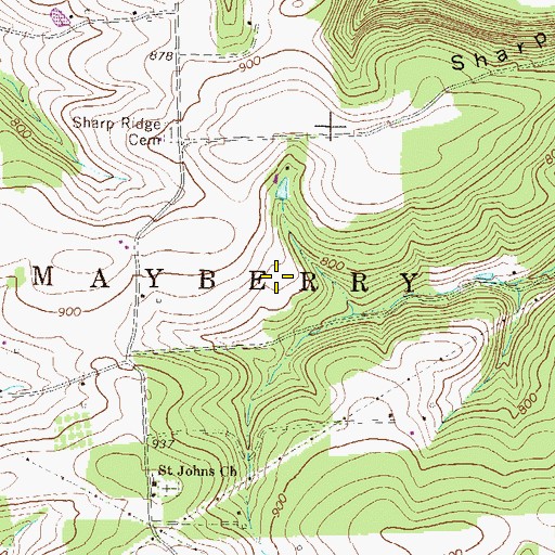 Topographic Map of Township of Mayberry, PA