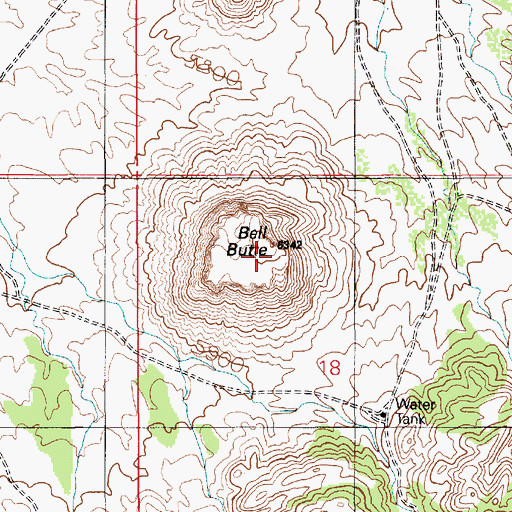 Topographic Map of Bell Butte, AZ