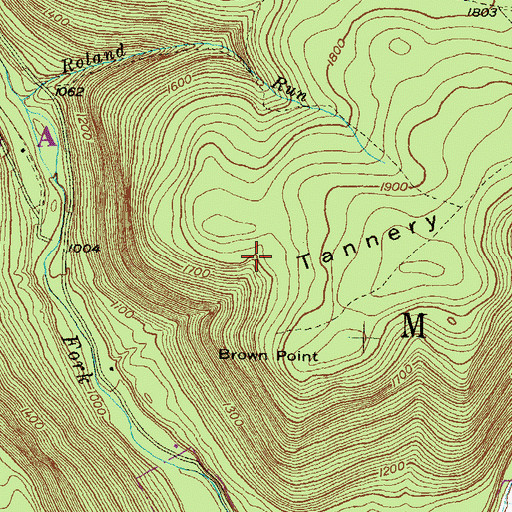 Topographic Map of Township of Morris, PA