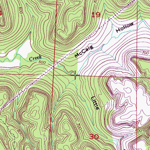 Topographic Map of Little Bugg Mill Hollow, AL