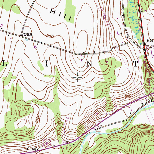 Topographic Map of Township of Clinton, PA