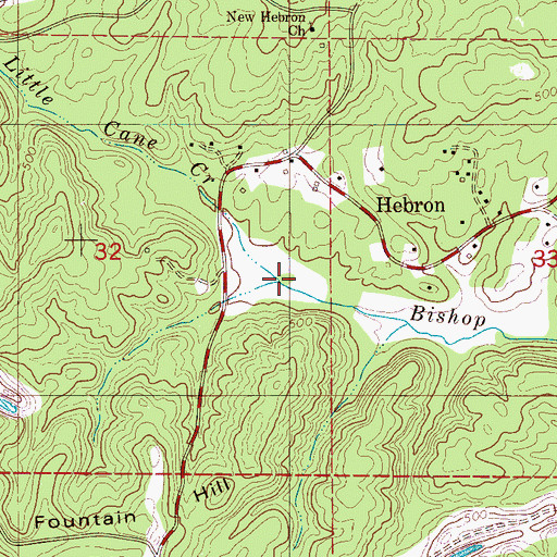 Topographic Map of Little Cane Creek, AL