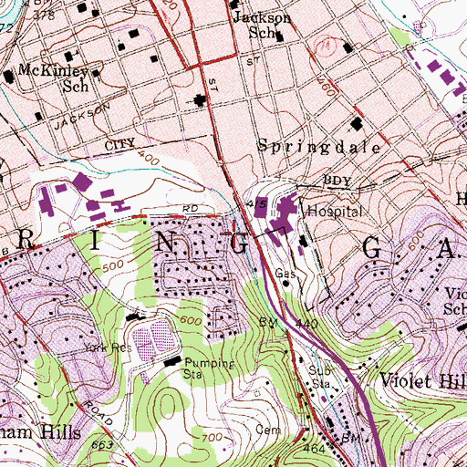 Topographic Map of Township of Spring Garden, PA