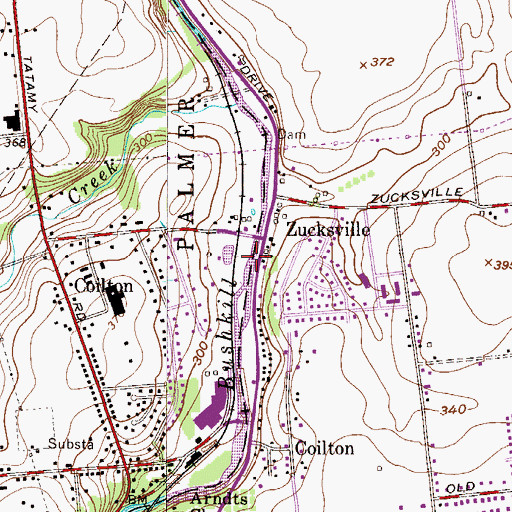 Topographic Map of Bushkill Creek, PA