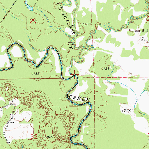 Topographic Map of Little Chilatchee Creek, AL